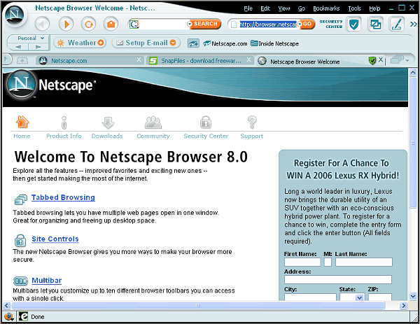 netscape navigator homepage